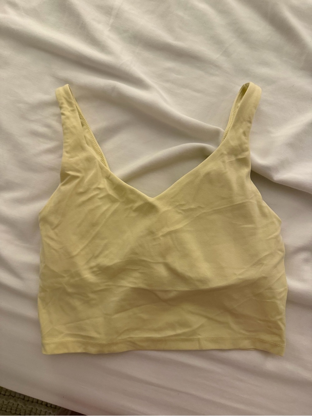 Women’s V-Neck Cropped Tank Top - Pale Yellow